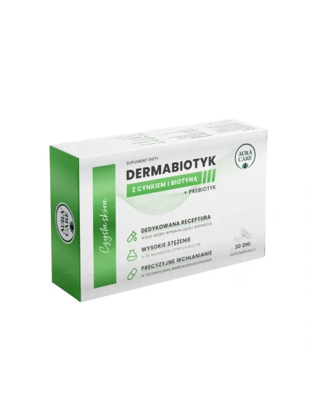 Aura Care Czysta Skóra – Dermabiotyk 35 mld CFU | Probiotyk z cynkiem
