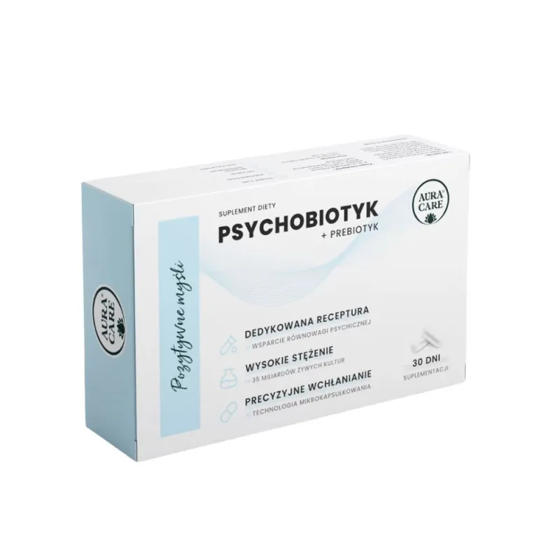 Aura Care Psychobiotyk Pozytywne Myśli – psychobiotyk z prebiotykiem
