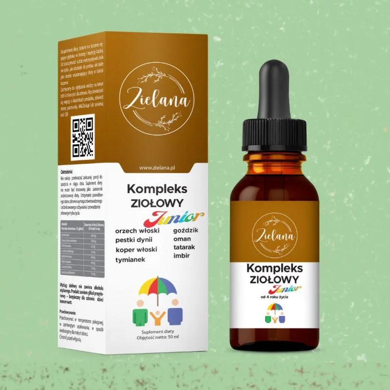 Kompleks Ziołowy Zielana dla Dzieci – Odporność i Trawienie