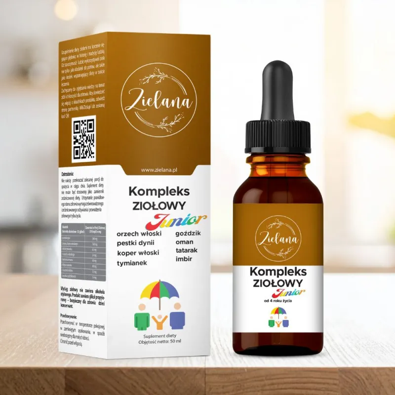 Kompleks Ziołowy Zielana dla Dzieci – Odporność i Trawienie