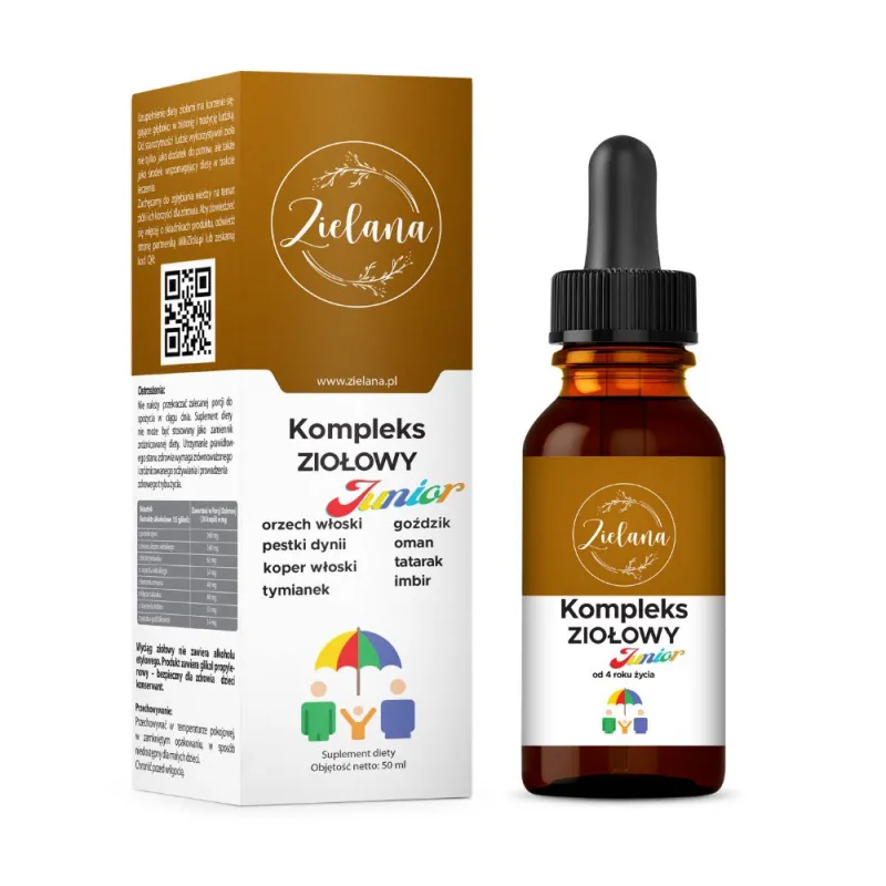 Kompleks Ziołowy Zielana dla Dzieci – Odporność i Trawienie